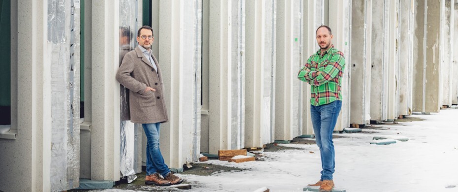 Prefab pareltjes in architectonisch beton